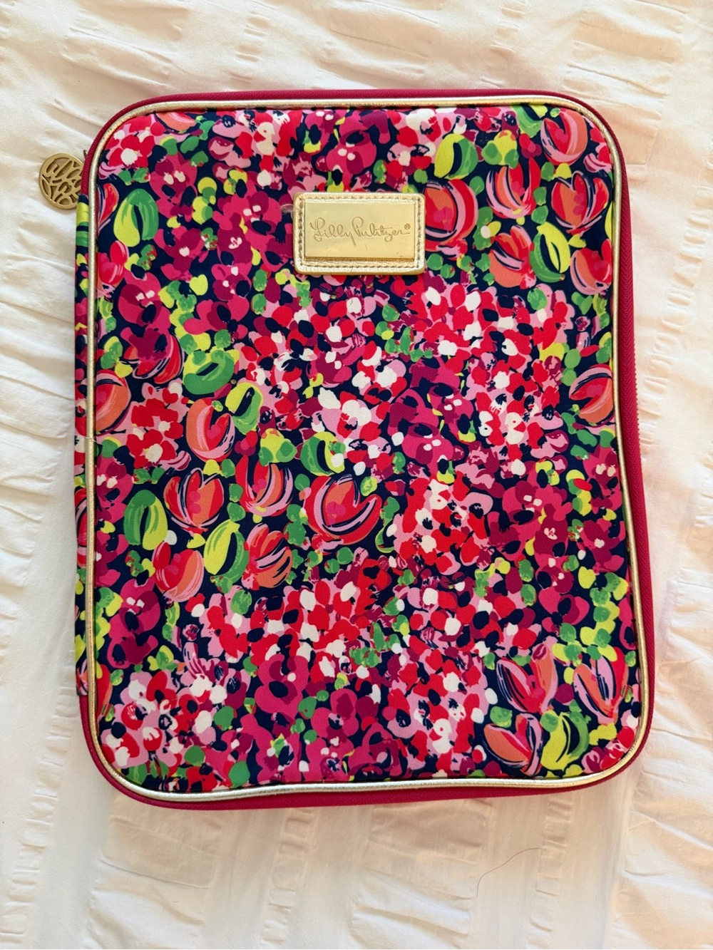 Lilly Pulitzer Bright Pink Multi Floral Agenda Folio or iPad Case
